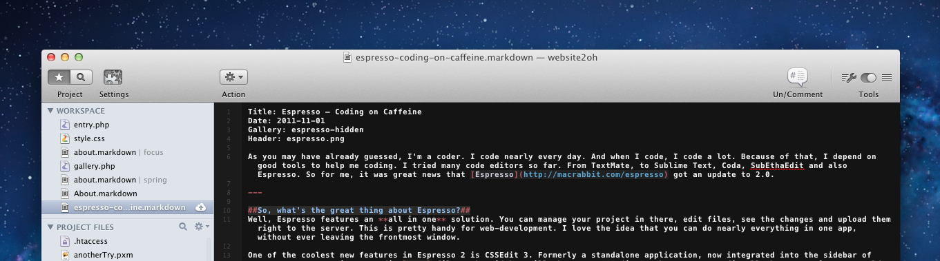 Espresso — The Web Editor for Mac